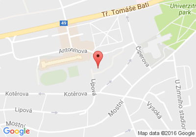 mapa - Antonínova 4466, 760 01 Zlín