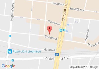mapa - Bendova 8, 301 00 Plzeň