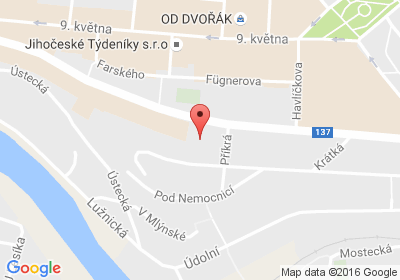 mapa - Budějovická 553, 390 02 Tábor