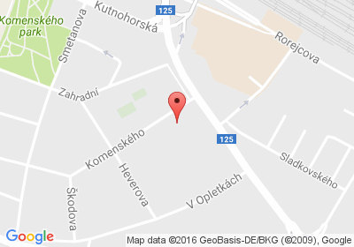 mapa - Komenského 182, 280 02 Kolín