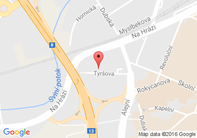 mapa - Tyršova 952/10, 415 01 Teplice